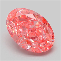 Picture of Lab Grown Diamond 3.09 Carats, Oval with  Cut, Fancy Vivid Pink Color, VVS2 Clarity and Certified by IGI