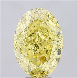 Picture of Lab Grown Diamond 8.02 Carats, Oval with  Cut, Fancy Intense Yellow Color, VVS2 Clarity and Certified by IGI