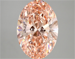 Picture of Lab Grown Diamond 5.13 Carats, Oval with  Cut, Fancy Vivid Pink Color, VS1 Clarity and Certified by IGI