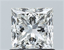 Natural Diamond 1.00 Carats, Princess with  Cut, H Color, VVS2 Clarity and Certified by GIA