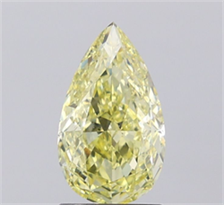 Picture of Lab Grown Diamond 1.61 Carats, Pear with  Cut, Fancy Intense Yellow Color, VVS2 Clarity and Certified by IGI