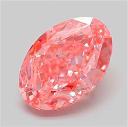 Picture of Lab Grown Diamond 2.10 Carats, Oval with  Cut, Fancy Vivid Pink Color, VVS2 Clarity and Certified by IGI