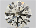 Natural Diamond 1.28 Carats, Round with Excellent Cut, K Color, SI1 Clarity and Certified by IGI