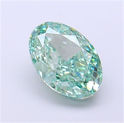 Picture of Lab Grown Diamond 2.09 Carats, Oval with  Cut, Fancy Vivid Green Color, VS1 Clarity and Certified by IGI
