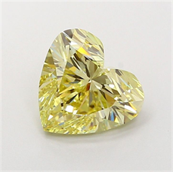 Picture of Lab Grown Diamond 3.15 Carats, Heart with  Cut, Fancy Intense Yellow Color, VS1 Clarity and Certified by IGI
