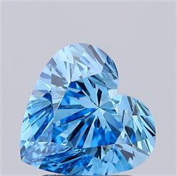 Picture of Lab Grown Diamond 2.00 Carats, Heart with  Cut, Fancy Vivid Blue Color, VVS2 Clarity and Certified by IGI