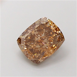 Picture of Lab Grown Diamond 3.14 Carats, CUSHION MODIFIED with  Cut, Fancy Light Brown Color, VS1 Clarity and Certified by IGI