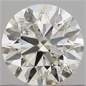 Natural Diamond 0.60 Carats, Round with Excellent Cut, H Color, SI2 Clarity and Certified by HRD