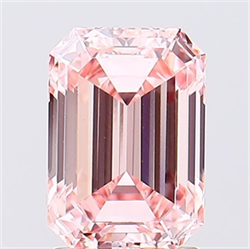 Picture of Lab Grown Diamond 2.03 Carats, Emerald with  Cut, Fancy Intense Pink Color, VVS2 Clarity and Certified by IGI