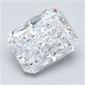 Natural Diamond 1.72 Carats, Radiant with  Cut, D Color, VS1 Clarity and Certified by GIA