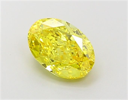 Picture of Lab Grown Diamond 2.00 Carats, Oval with  Cut, Fancy Vivid Yellow Color, VS1 Clarity and Certified by IGI