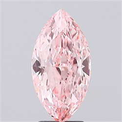 Picture of Lab Grown Diamond 3.54 Carats, Marquise with  Cut, Fancy Vivid Pink Color, VVS2 Clarity and Certified by IGI