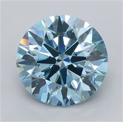 Picture of Lab Grown Diamond 2.47 Carats, Round with Ideal Cut, Fancy Vivid Blue Color, VVS2 Clarity and Certified by IGI