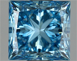 Picture of Lab Grown Diamond 2.25 Carats, Princess with  Cut, Fancy Vivid Blue Color, VVS2 Clarity and Certified by IGI