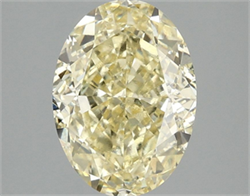 Picture of Lab Grown Diamond 3.06 Carats, Oval with  Cut, Fancy Vivid Yellow Color, VS1 Clarity and Certified by IGI