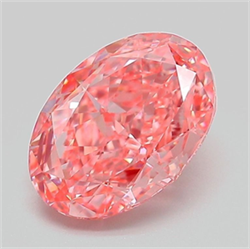 Picture of Lab Grown Diamond 2.09 Carats, Oval with  Cut, Fancy Vivid Pink Color, VVS2 Clarity and Certified by IGI