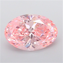 Picture of Lab Grown Diamond 6.05 Carats, Oval with  Cut, Fancy Vivid Pink Color, VVS2 Clarity and Certified by IGI