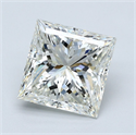 Natural Diamond 4.02 Carats, Princess with  Cut, J Color, SI1 Clarity and Certified by GIA