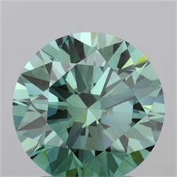 Picture of Lab Grown Diamond 2.01 Carats, Round with Ideal Cut, Fancy Vivid Green Color, VS1 Clarity and Certified by IGI