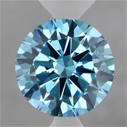 Picture of Lab Grown Diamond 1.52 Carats, Round with Very Good Cut, Fancy Vivid Blue Color, VS2 Clarity and Certified by IGI