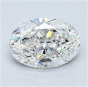 Natural Diamond 1.20 Carats, Oval with  Cut, G Color, SI1 Clarity and Certified by GIA