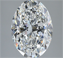 Natural Diamond 3.44 Carats, Oval with  Cut, F Color, VS2 Clarity and Certified by GIA