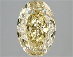 Picture of Lab Grown Diamond 3.05 Carats, Oval with  Cut, Fancy Intense Yellow Color, VS1 Clarity and Certified by IGI