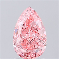 Picture of Lab Grown Diamond 1.52 Carats, Pear with  Cut, Fancy Vivid Pink Color, VVS2 Clarity and Certified by IGI
