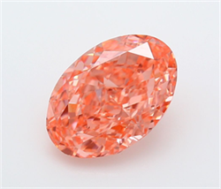 Picture of Lab Grown Diamond 3.05 Carats, Oval with  Cut, Fancy Vivid Pink Color, VVS2 Clarity and Certified by IGI