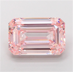 Picture of Lab Grown Diamond 8.03 Carats, Emerald with  Cut, Fancy Intense Pink Color, VS1 Clarity and Certified by IGI