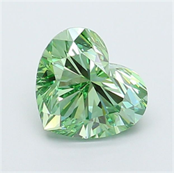 Picture of Lab Grown Diamond 2.50 Carats, Heart with  Cut, Fancy Vivid Green Color, VS1 Clarity and Certified by IGI