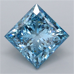 Picture of Lab Grown Diamond 2.05 Carats, Princess with  Cut, Fancy Vivid Blue Color, VVS2 Clarity and Certified by IGI