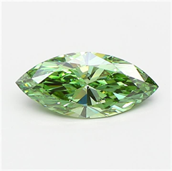 Picture of Lab Grown Diamond 1.35 Carats, Marquise with  Cut, Fancy Vivid Green Color, VS1 Clarity and Certified by IGI