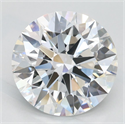 Lab Grown Diamond 2.39 Carats, Round with Excellent Cut, D Color, FL Clarity and Certified by GIA