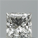 Natural Diamond 0.52 Carats, Princess with  Cut, G Color, VVS2 Clarity and Certified by IGI
