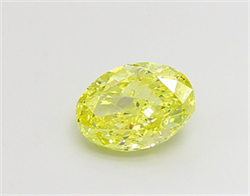 Picture of Lab Grown Diamond 1.30 Carats, Oval with  Cut, Fancy Vivid Yellow Color, VVS2 Clarity and Certified by IGI