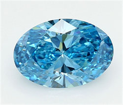 Picture of Lab Grown Diamond 2.01 Carats, Oval with  Cut, Fancy Vivid Blue Color, VVS2 Clarity and Certified by IGI