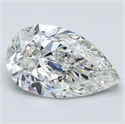 Natural Diamond 3.70 Carats, Pear with  Cut, H Color, SI2 Clarity and Certified by GIA