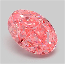 Picture of Lab Grown Diamond 2.05 Carats, Oval with  Cut, Fancy Vivid Pink Color, VVS2 Clarity and Certified by IGI