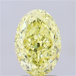 Picture of Lab Grown Diamond 1.53 Carats, Oval with  Cut, Fancy Intense Yellow Color, VS1 Clarity and Certified by IGI