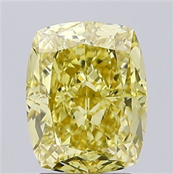 Picture of Lab Grown Diamond 2.29 Carats, CUSHION MODIFIED with  Cut, Fancy Intense Yellow Color, VS1 Clarity and Certified by IGI