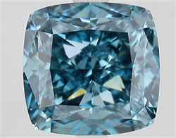Picture of Lab Grown Diamond 3.52 Carats, CUSHION MODIFIED with  Cut, Fancy Vivid Blue Color, VVS2 Clarity and Certified by IGI