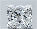 Natural Diamond 1.00 Carats, Princess with  Cut, F Color, SI1 Clarity and Certified by GIA