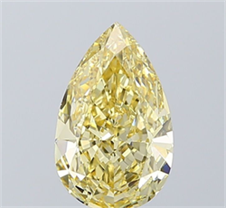 Picture of Lab Grown Diamond 2.06 Carats, Pear with  Cut, Fancy Yellow Color, VS1 Clarity and Certified by IGI