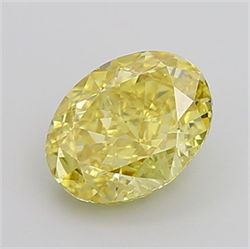 Picture of Lab Grown Diamond 3.04 Carats, Oval with  Cut, Fancy Intense Yellow Color, VS1 Clarity and Certified by IGI