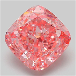 Picture of Lab Grown Diamond 4.08 Carats, CUSHION MODIFIED with  Cut, Fancy Vivid Pink Color, VVS2 Clarity and Certified by IGI