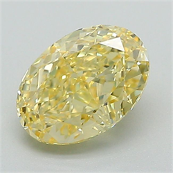 Picture of Lab Grown Diamond 1.25 Carats, Oval with  Cut, Fancy Intense Yellow Color, VVS2 Clarity and Certified by IGI