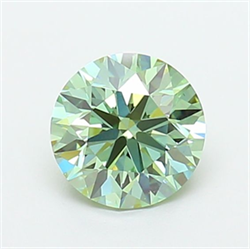 Picture of Lab Grown Diamond 1.25 Carats, Round with Excellent Cut, Fancy Vivid Green Color, VS1 Clarity and Certified by IGI