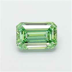 Picture of Lab Grown Diamond 1.33 Carats, Emerald with  Cut, Fancy Vivid Green Color, VS1 Clarity and Certified by IGI
