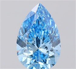Picture of Lab Grown Diamond 1.71 Carats, Pear with  Cut, Fancy Vivid Blue Color, VS2 Clarity and Certified by IGI